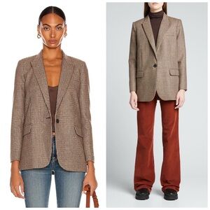 Nili Lotan Diane Houndstooth Brown Multi Blazer‎ Size 6